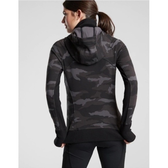 Black Camo‎ Athleta Triumph Printed Hoodie Size M - Picture 2 of 7